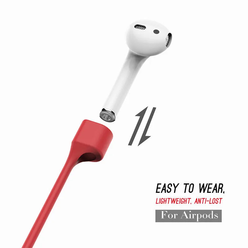 Magnetic Anti-Lost Silicone Earphone Rope Holder Cable For Apple AirPods Wireless Bluetooth Headphone Neck Strap Cord String Semilevi