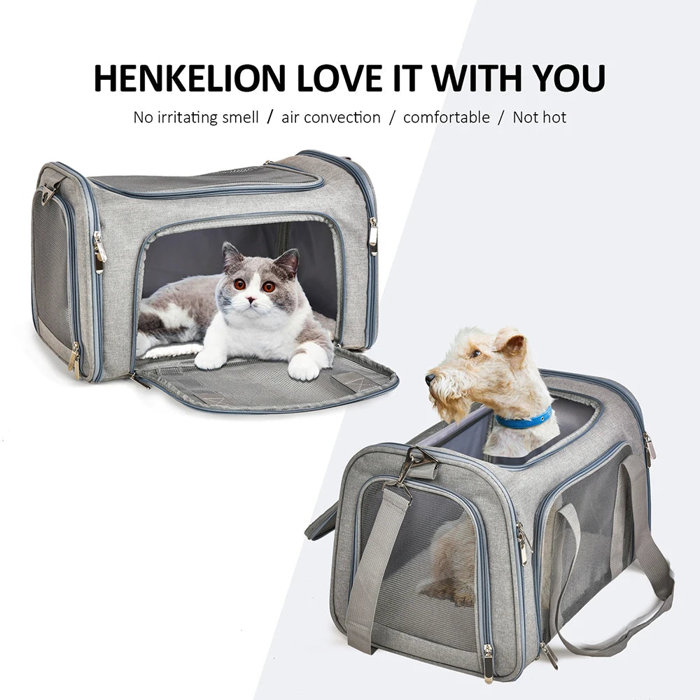 Dog Carrier Bag Soft Side Backpack Cat Pet Carriers Dog Travel Bags Airline Approved Transport For Small Dogs Cats Outgoing Semilevi