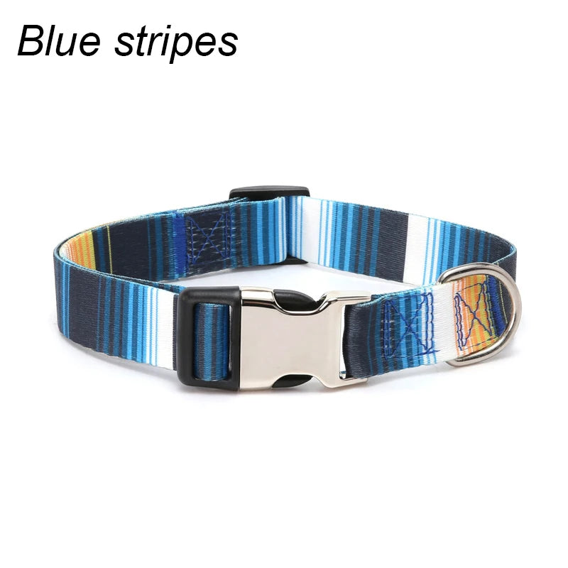 Forest Pattern Collar Pet Accessories Pet Stripes Polyester National Wind Dog Rope Adjustable Nylon Dog Collar Personalized Semilevi