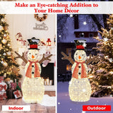Artificial Christmas Decoration Pre-Lit Standing Snowman with 80 LED Lights Semilevi