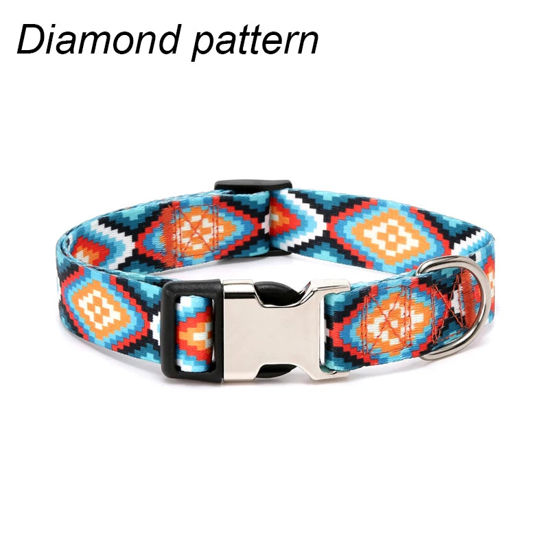Forest Pattern Collar Pet Accessories Pet Stripes Polyester National Wind Dog Rope Adjustable Nylon Dog Collar Personalized Semilevi