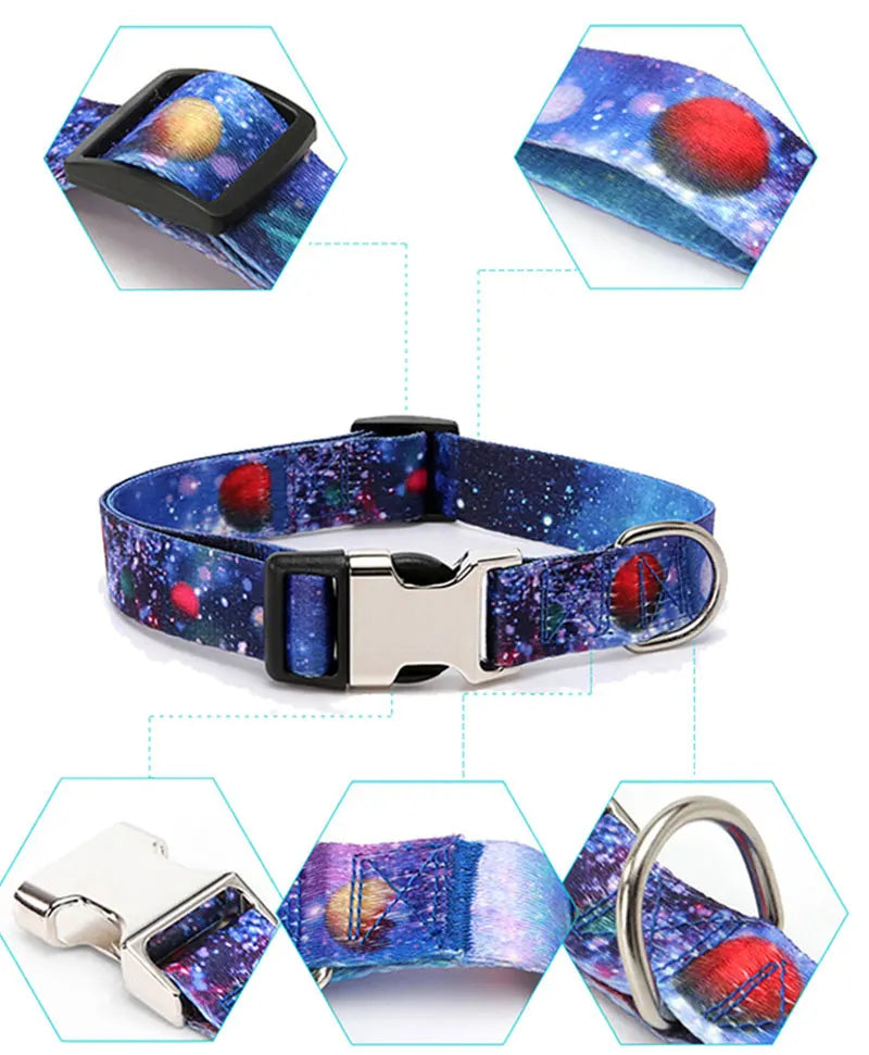 Forest Pattern Collar Pet Accessories Pet Stripes Polyester National Wind Dog Rope Adjustable Nylon Dog Collar Personalized Semilevi