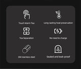 500ml Tea Infuser Vacuum Flask Stainless Steel Insulated Cup with Independent Tea Storage Handle Travel Mug Business Cup Gifts