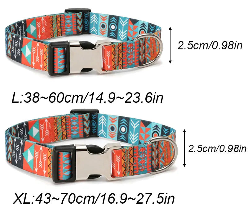 Forest Pattern Collar Pet Accessories Pet Stripes Polyester National Wind Dog Rope Adjustable Nylon Dog Collar Personalized Semilevi