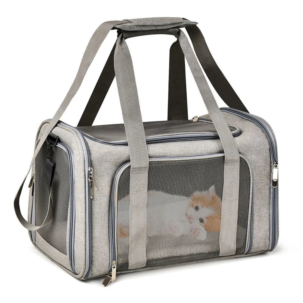 Dog Carrier Bag Soft Side Backpack Cat Pet Carriers Dog Travel Bags Airline Approved Transport For Small Dogs Cats Outgoing Semilevi