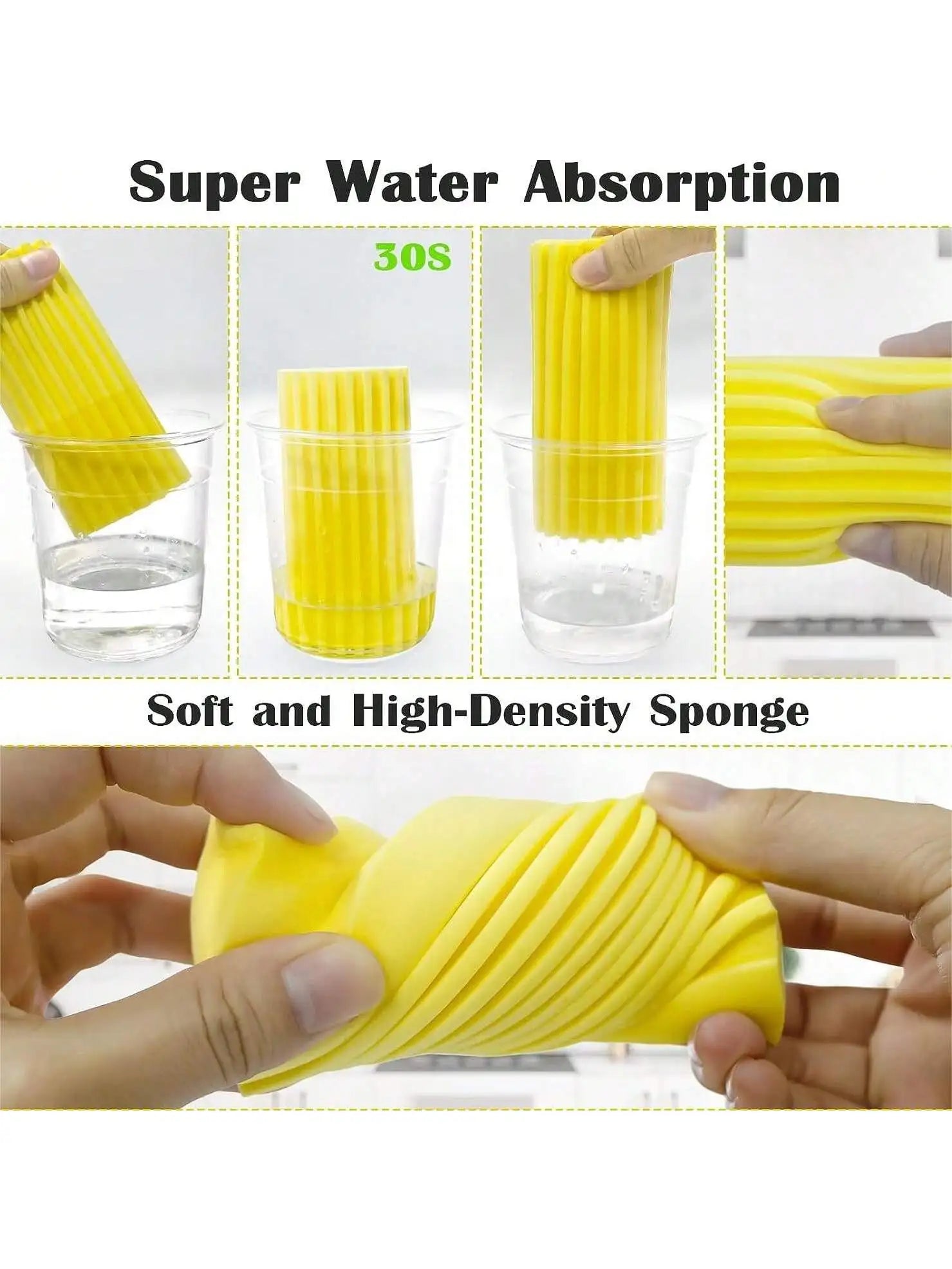 2 Packs Damp Clean Duster Sponge, Duster for Cleaning Blinds, Glass, Baseboards, Vents, Railings, Mirrors, Window Semilevi