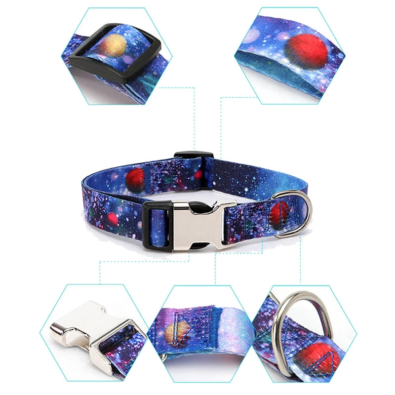 Forest Pattern Collar Pet Accessories Pet Stripes Polyester National Wind Dog Rope Adjustable Nylon Dog Collar Personalized Semilevi