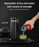 500ml Tea Infuser Vacuum Flask Stainless Steel Insulated Cup with Independent Tea Storage Handle Travel Mug Business Cup Gifts