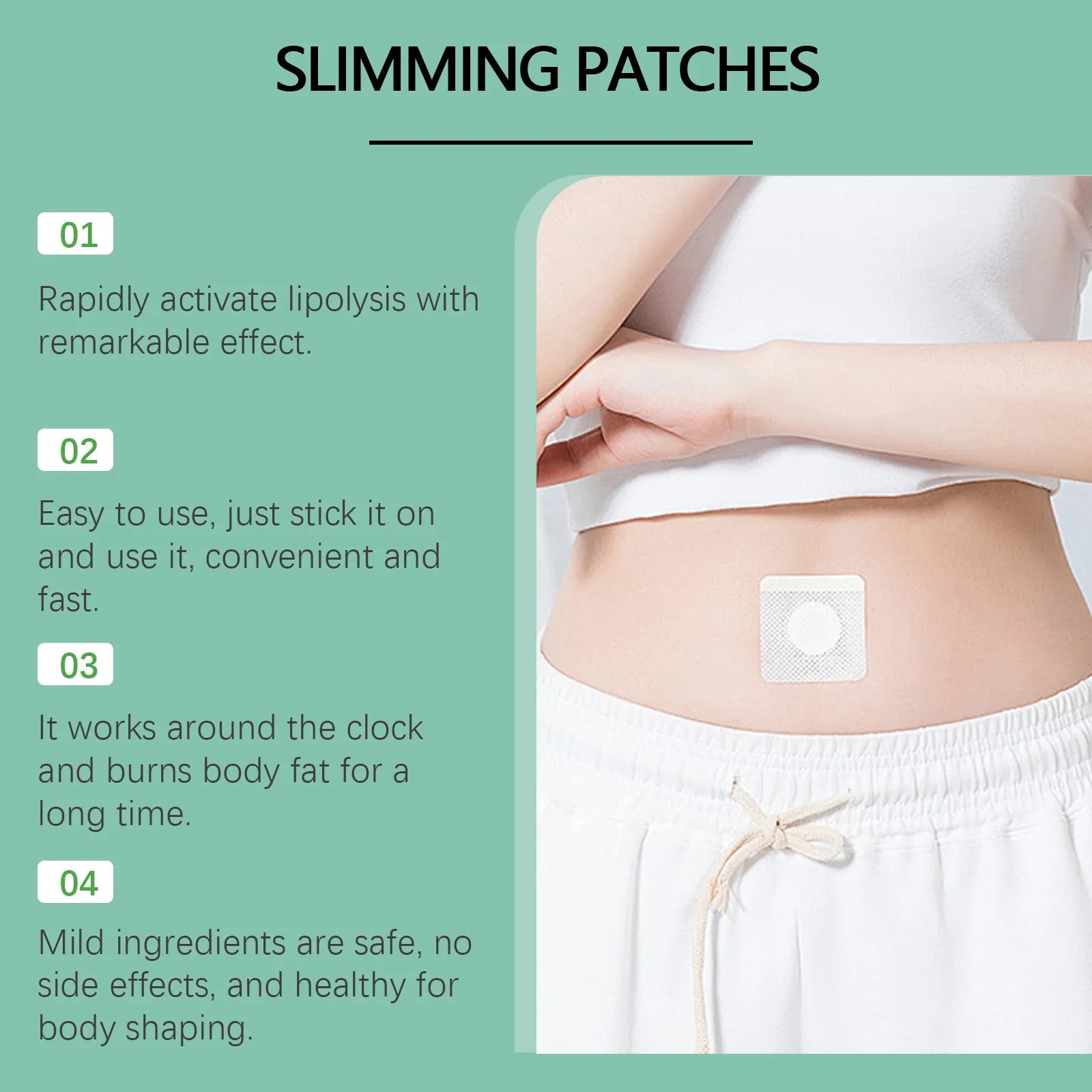 Ximonth Herbal Slimming Patch Fat Burning Weight Loss Improve Blood Circulation Reduce Appetite Lightweight Breathable Mugwort Semilevi