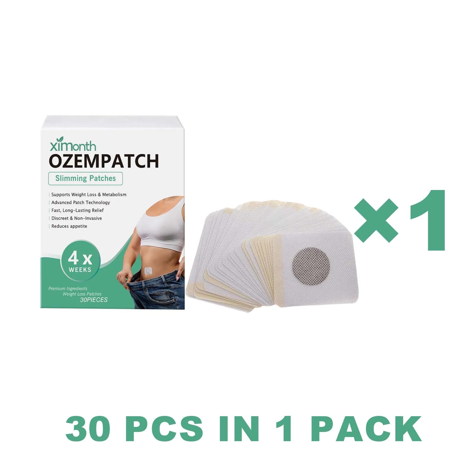 Ximonth Herbal Slimming Patch Fat Burning Weight Loss Improve Blood Circulation Reduce Appetite Lightweight Breathable Mugwort Semilevi