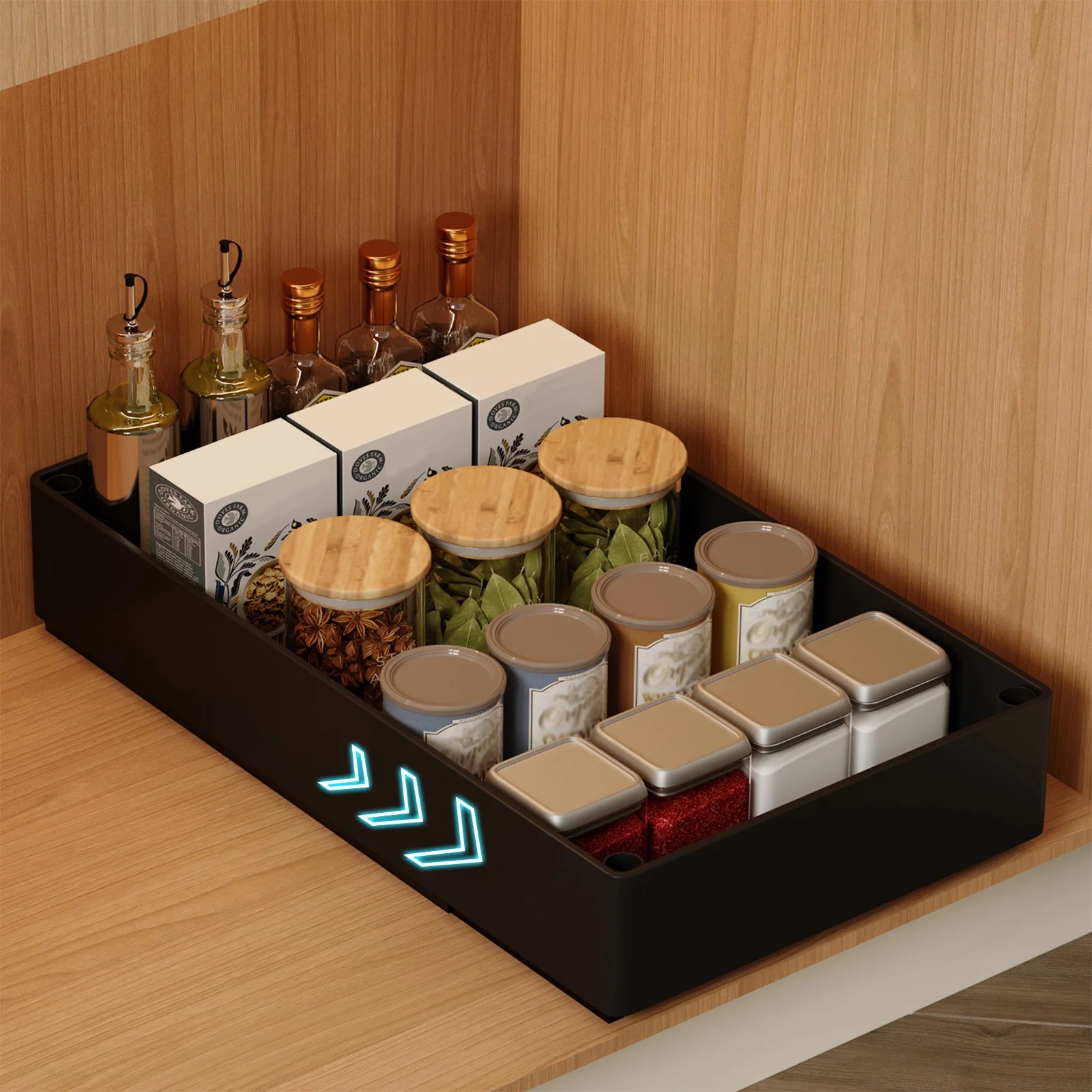 2Pcs Pull-Out Cabinet Organizer – No-Punch Slide-Out Racks for Kitchen, Bathroom, Pantry, and Cabinets, Home Storage Solution Semilevi