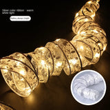 Christmas Decoration LED Ribbon Fairy Lights Christmas Tree Ornaments for Home 2025 DIY Bows Light String Navidad New Year 2026 Semilevi