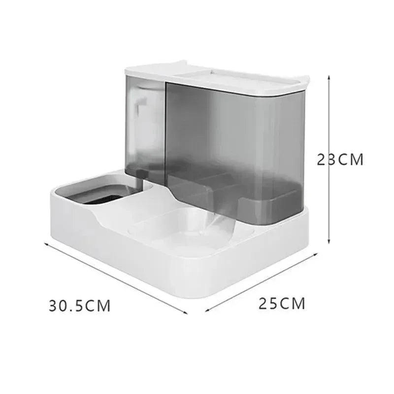 2.2L Large Automatic Smart Pet Dog Feeder Drinking Fountain Plastic Dog Food Bowl Pets 2 in 1 Water Dispenser Semilevi