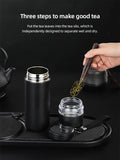 500ml Tea Infuser Vacuum Flask Stainless Steel Insulated Cup with Independent Tea Storage Handle Travel Mug Business Cup Gifts