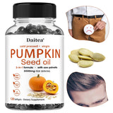 Pumpkin Seed Oil + Saw Palmetto Extract, Supports Prostate and Urinary System Health, Hair Care, Anti-Hair Loss, Men's Health Semilevi