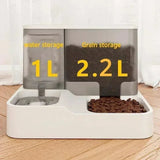 2.2L Large Automatic Smart Pet Dog Feeder Drinking Fountain Plastic Dog Food Bowl Pets 2 in 1 Water Dispenser Semilevi