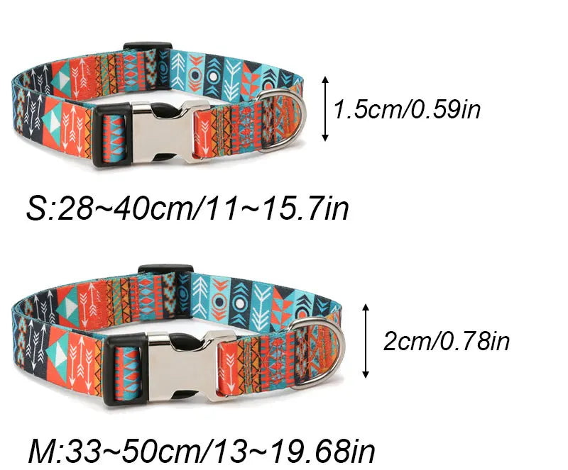 Forest Pattern Collar Pet Accessories Pet Stripes Polyester National Wind Dog Rope Adjustable Nylon Dog Collar Personalized Semilevi