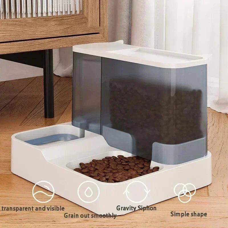 2.2L Large Automatic Smart Pet Dog Feeder Drinking Fountain Plastic Dog Food Bowl Pets 2 in 1 Water Dispenser Semilevi