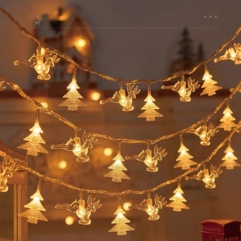 3M Christmas Lights LED Snowflake String Lights Xmas Fairy Light Lamp For Home New Year Party Supplies Christmas Tree Decor Semilevi