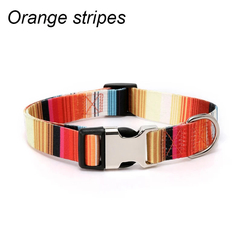 Forest Pattern Collar Pet Accessories Pet Stripes Polyester National Wind Dog Rope Adjustable Nylon Dog Collar Personalized Semilevi