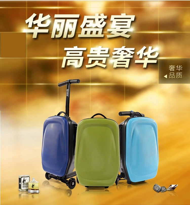 Carrylove 21" Inch Adults Scooter Luggage Carry On Rolling Suitcase Lazy Trolley Bag With Wheels Semilevi